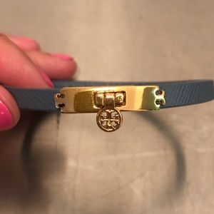 Tory Burch Blue Saffiano Leather Bracelet